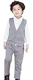 (コ-ランド) Co-land 子供服 スーツ 男の子 ベスト シャツ ズボン フォーマル 上下セット 3点 無地 男児 紳士服 ベビー服 ジュニア ボーイズ 入学式 結婚式 グレー 100