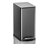 ANVAVA ゴミ箱 おしゃれ ふた付き ペタル式 ダストボックス スリム 10L大容量 音無し 臭い漏れ防止 指紋防止 インナーバケット付