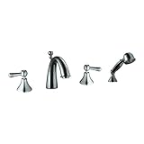 Dawn DS12 2119C 4-Hole Tub Filler with Personal Handshower and Lever Handles [並行輸入品]