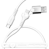 ラスタバナナ 充電ケーブル iPhone15 スマホ 用 やわらか Type-C to Type-C + USB-A to Type-C 1m ホワイト R10CACCA3A01WH