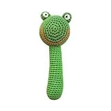 Cheengoo Organic Crocheted Frog Stick Rattle [並行輸入品]