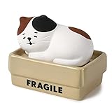 アロマストーン アロマ箱入り猫 陶製 ストーンディフューザー (アロマディッシュ/アロマディフューザー) 猫雑貨 猫グッズ (ハチワレ)