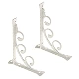 Baoblaze 2本　L形　壁　取り付け　シェルフ　ブラケット　金属　ハンギング　ホルダー　ホワイト　全3サイズ - L