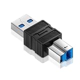 Duttek USB3.0からUSB3.0 B変換アダプター、USB Type AオスからUSB3.0 Bオスプリンターコンバーター。5Gbpsのデータ転送に対応し、スキャナー、ハードドライブ、プリンター、音楽機器の充電が可能です。 （USB2.0-Bには対応していません）
