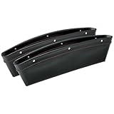 ボンフォーム(BONFORM) シートポケットキャッチャー 2個セット 運転席と助手席の隙間にピッタリ 収納 すきまポケット 本革調 7520-02BK