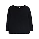 enchante petit(アンシャンテ プティ) キッズ 子供 胸ポケット付もっちりベーシック長袖カットソー≪全12色≫ 120cm #ブラック