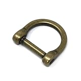 ネジ式Dカン(手カン) 21mm アンティーク 2個入り レザークラフト・バッグ・アクセサリー用金具