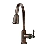 Premier Copper Products K-PD01ORB Tru Faucets Single Handle Kitchen Faucet with Pullout Spray, Oil R