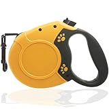 Rikopin(リコピン) リールリード 犬用リード 8m 伸縮リード 巻き取り式 耐荷重40kg 軽量 380g 長さロック機能付き 散歩用リード (イエロー)