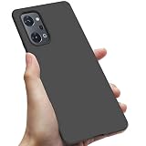 DUTZNZ 対応 OPPO Reno7 A 用の ケース シリコン 耐衝撃 薄型 スリム カバー TPU カメラ保護 ワイヤレス充電 ストラップホール 指紋 防止 スマホケース ブラック黒 WR0108-OP7A-01