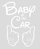 【全16色】人気!ベイビー イン カー ステッカー!Baby in car Sticker/車用/シール/Vinyl/Decal/バイナル/デカール/ステッカー/hands-1 (白) [並行輸入品]