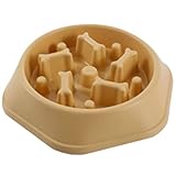 UNIBIZ 犬 犬用ごはん皿 早食い防止 食器 犬 イエロー 犬ごはん皿台早食い禁止 餌やりおやつ 犬えさいれ食器早食い防止 犬用ごはん皿 ご飯皿 早食い 防止 高さ 台 小型犬用 猫 皿 餌入れ