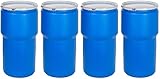 Eagle 1610MB ブルー 高密度ポリエチレン ラボパック ドラム 金属製レバーロック蓋付き 容量14ガロン 高さ26.5インチ 直径15インチ Pack of 4