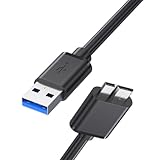 USB3.0 ハードディスクケーブル 1.5m USB-A to micro-B 高速データ転送 5Gbps 外付けHDD/SSD対応 急速充電 耐摩耗 ブラック