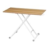 不二貿易(Fujiboeki) 昇降テーブル ナチュラル 幅100×奥行55×高さ12~77cm バウム 57020