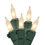 Vickerman W4G1015 100 Light Set Clear and Frosted White Mini-Lights on Green Wire [並行輸入品]