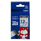 ブラザー工業 TZeテープ スヌーピーテープ(スヌーピーブルー/黒字) 12mm TZe-UB31
