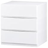 リブウェル(Livewell) 日本製 彩 -Irodori- チェスト 簡易組み立て式 (オールホワイト, 52cm幅 3段)