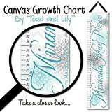 子供用キャンバスBirth Info Growth charttmマルチTealターコイズとグレーMums Baby NurseryキャンバスGrowth Chartベビーシャワーギフトgc0250