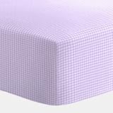 Lavender Gingham Portable Crib Sheet by Baby Doll