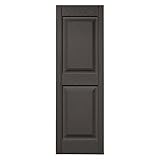 Builders Edge 15 in. x 59 in. Raised Panel Shutters Pair #018 Tuxedo Grey [並行輸入品]