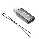 BOUTOP USB-C to Lightning 変換アダプター 27W PD急速充電対応 iPhone iPad用 Type-C充電ケーブル変換 軽量・耐熱・紛失防止ストラップ付き スペースグレイ(1個)