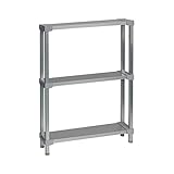 選べる幅サイズ31段階！軽量アルミ製 収納ラック3段 棚板奥行18cm 高さ110cm 幅バリエーション30cm～180cm (110cm)