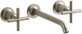 KOHLER K-T14415-3-BV Purist Two-Handle Wall-Mount Faucet Trim, Vibrant Brushed Bronze [並行輸入品]