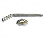 ユニバーサルクローム仕上げの真鍮シャワーアームフランジ、45度、標準1 / 2 " IPSオスねじ 10インチ