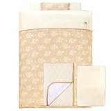 un doudou 日本製 ミニサイズ ベビー布団 10点セット オーガニックコットン ダブルガーゼ 月とトラ 60×90cm 綿100% 全部洗える 1159M C-140