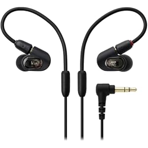 オーディオテクニカ ATH-E50 モニターイヤホン 有線 イヤモニ ゲーミング FPS 6.3mmヘッドホン端子変換プラグ付き キャリングケース付き 着脱ケーブル 【国内正規品】