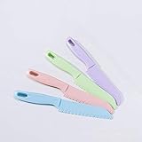 5つの子供のキッチンナイフセット、幼児＆rsquo;プラスチックキッチンナイフセット - 子供安全な料理ナイフ、シェフナイロンナイフ/子供のフルーツナイフ、ケーキナイフ ナイフ、レタスナイフまたはサラ