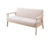 木肘北欧ソファ【Herttoniemi】ヘルトニエミ 2人掛け クリームベージュ