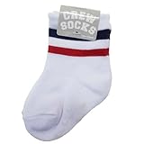 2 LINE[新生児足首靴下]ベビークルーソックス/WHITE RED NAVY