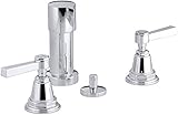 Kohler K-13142-4B-CP Pinstripe Bidet Faucet with Lever Handles, Polished Chrome [並行輸入品]