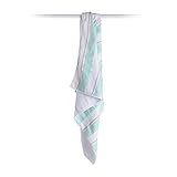lulujo Baby Childhood Blanket, Aqua Bold Stripe, 38" x 38" by lulujo Baby [並行輸入品]