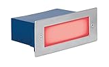 AURORA 12V LED Stainless Steel IP54 Rectangular Recessed Step Light - Red [並行輸入品]