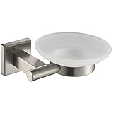 Soap Holder withガラス皿ステンレススチール壁マウントつや消し
