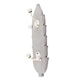 IndianShelfハンドメイドArtistic Heavy Duty Cast Ironターコイズレッドリーフ花柄キッチン用の壁フックコート帽子ラックキー服タオルwith Screws グレイ