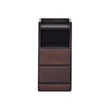 アルファタカバ ナイトテーブルコンセント付 2.5cm刻み選べるサイドテーブル 幅27.5cmイッセ(ブラウン)