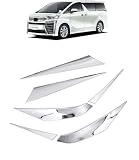 【Image Cool 】アルファード/ヴェルファイア 30系 前期 後期 For Alphard/Vellfire 2015年~ステンレス製 鏡面仕上げ メッキフロント ヘッドライトトリム ヘッドランプ アイライン ガーニッシュフロントフォグ ランプ ガーニッシュ ベゼル カバー