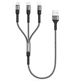 RAVIAD 3in1 充電ケーブル 短い 0.5M USB ケーブル 3A 急速充電 3イン1 充電コード USB Type C ケーブル Micro USB ケーブル iPhone 充電ケーブル 3台同時給電可能 iPhone Android タイプC iPhone 14 13 12 Galaxy S23 S22 21 S20 Kindle 等多機種対応 - ブルー