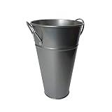 Hampton Art Wrap it Up Tin Vase with Handle, Small, Silver [並行輸入品]