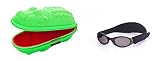 Baby Gift pack Sunglasses case Green Crocodile and Babybanz Black Sunglasses 0-2 years by Baby Banz