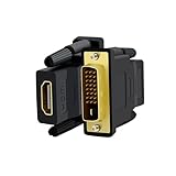 双方向伝送 HDMI DVI-D変換 アダプター HDMI メス to DVI (24+1) オス コンバーター 金メッキ 中継 プラグ 1個入り