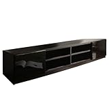 マストバイ テレビ台 ロビン 幅180cm・ブラック・前板鏡面タイプ・背面収納付 M0600003bk