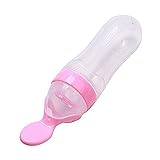 GenericシリコンFeeding Bottle Squeeze Baby給食スプーン食品サプリメントピンク