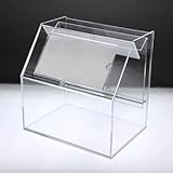 スライド募金箱Lタイプ　クリア　POP差し付　鍵付　幅25cm