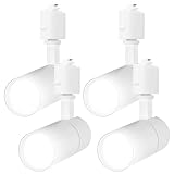 ライティングレール用スポットライト昼白色100W相当 消費電力10W 大光量1000LM,照射角度調節可能 一般家庭照明/演出照明/商業施設/店舗・商品展示用照明（白い 4個セット）