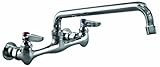 Aqua Plumb 1800091 AB1953 REQUS 8-Inch Two-Handle Polished Chrome Combo Wall-Mount Faucet with 12-In